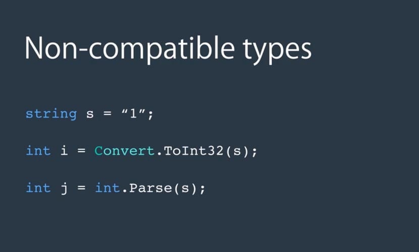 non-compatible type conversion یا تبدیل نوع غیر سازگار در سی شارپ